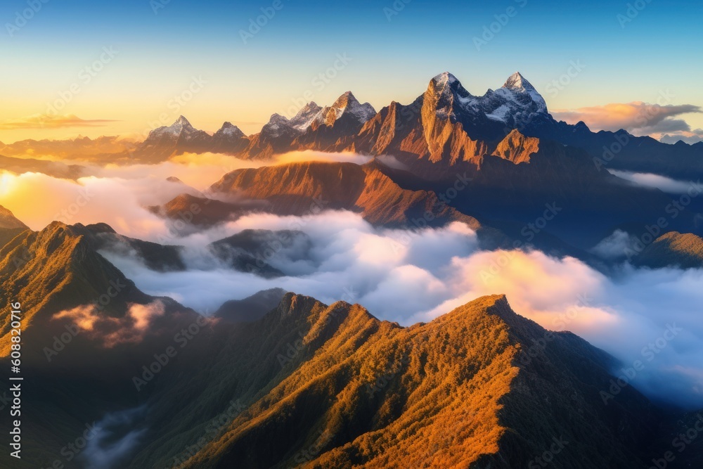 Majestic Mountain Peaks - Generative AI