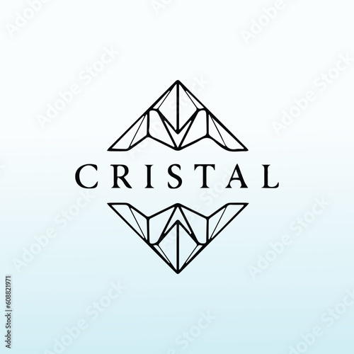 Crystal Diamond shaped logo design photo