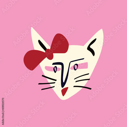 Funky kitty with a lovely face. Freaky comic cat face