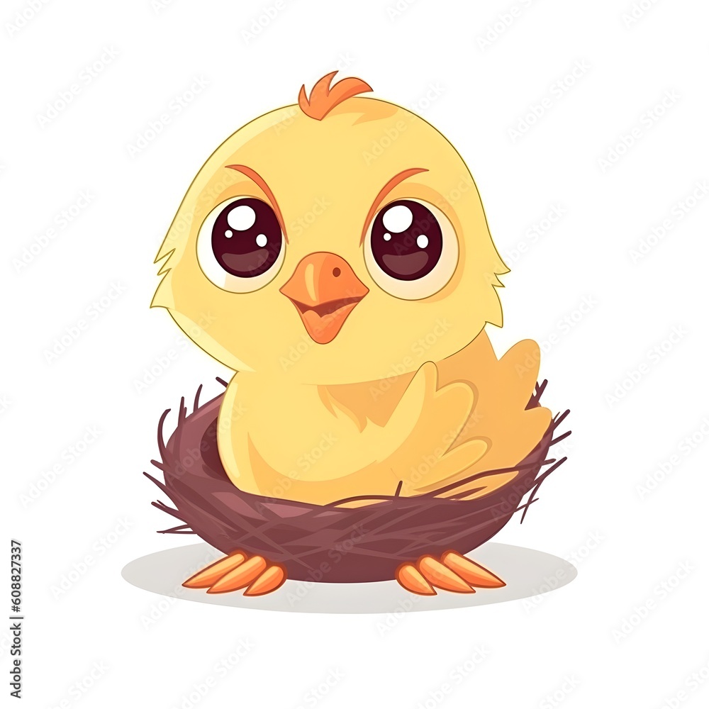 Colorful clipart showcasing a cute baby chick