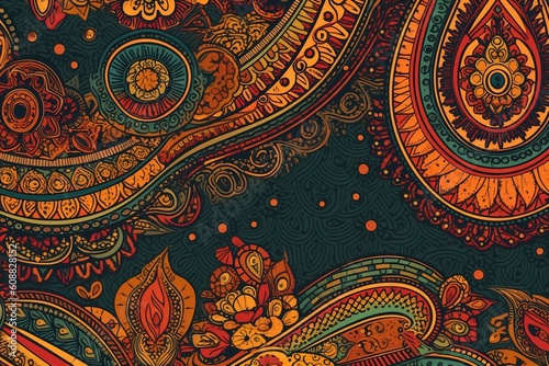 indian patterns background -Ai