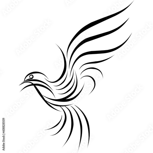 Eagle bird tribal tattoo silhouette illustration © Nganuu