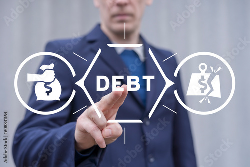 Konstfotografi Financial concept of debt financing bad, unsecured consumer debt