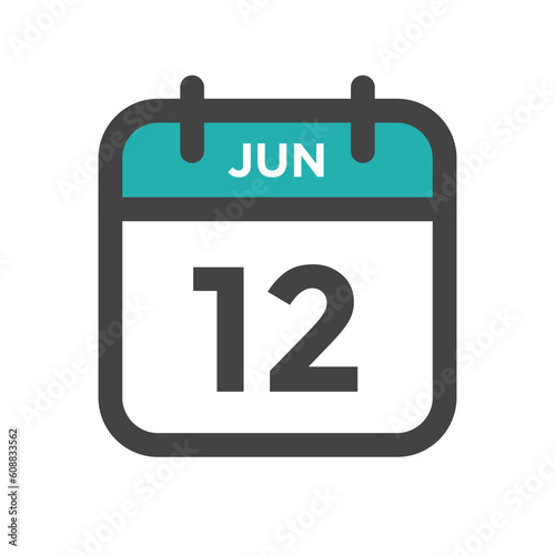June 12 Calendar Day or Calender Date for Deadlines or Appointment