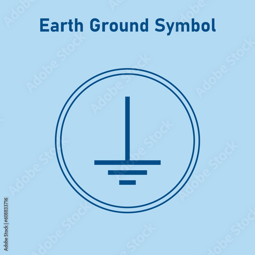 protective earth ground symbol icon in electricity. vector illustration