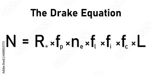 The Drake equation on white background. © SAMYA