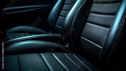 back black leather seat of the car isolated. Generative Ai © Putra