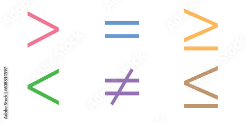 Less than greater than and equal symbol in mathematics. inequality symbols. Mathematics resources for teachers and students.