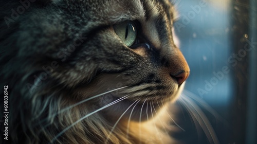 Eyes of the cat with a close shot camera, created by Generative AI © Ecem