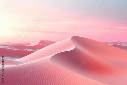 Sand dunes in the desert sunset