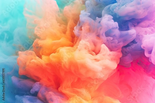 A dusty colored nebula, soft background. Ai generated.
