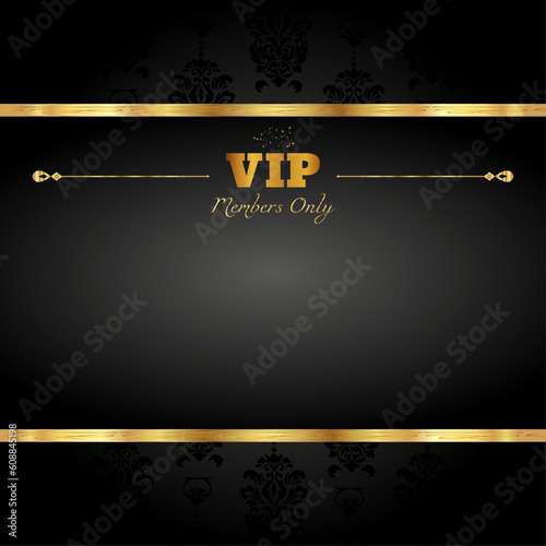 VIP gold card. Members only. In black and gold