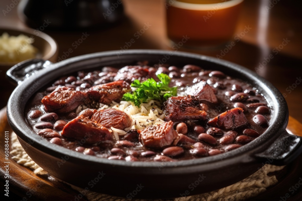 Feijoada from Brazil food photography - made with Generative AI tools