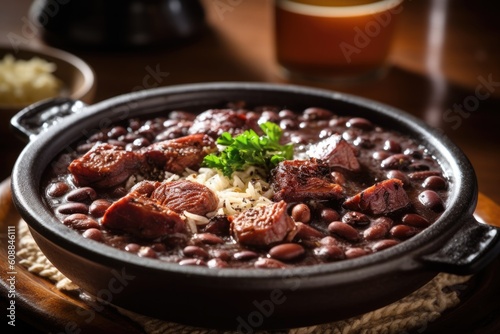 Feijoada from Brazil food photography - made with Generative AI tools