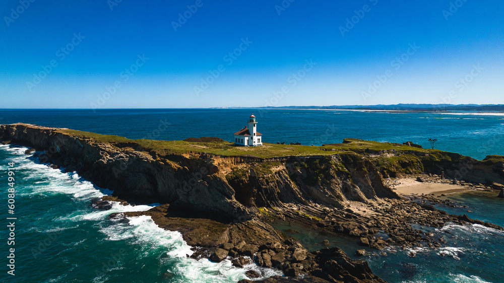 Guiding Light: A Captivating Lighthouse on an Oceanic Island