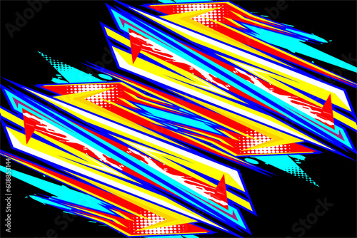 abstract racing background vector design with a unique stripe pattern and a bright color blend. very suitable for your wrap design.