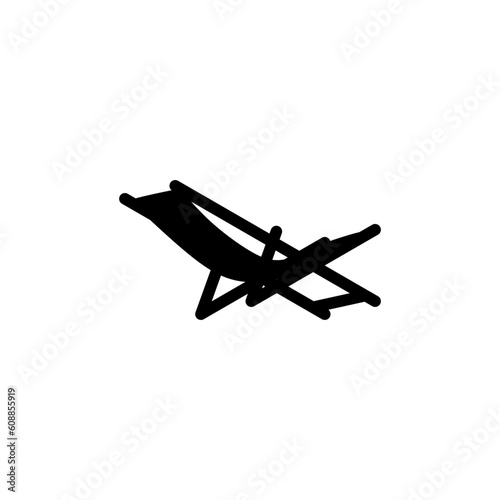 Beach chair silhouette icon. Design element of Summer time vacation, vector illustration in trendy style. Editable graphic resources for many purposes. 