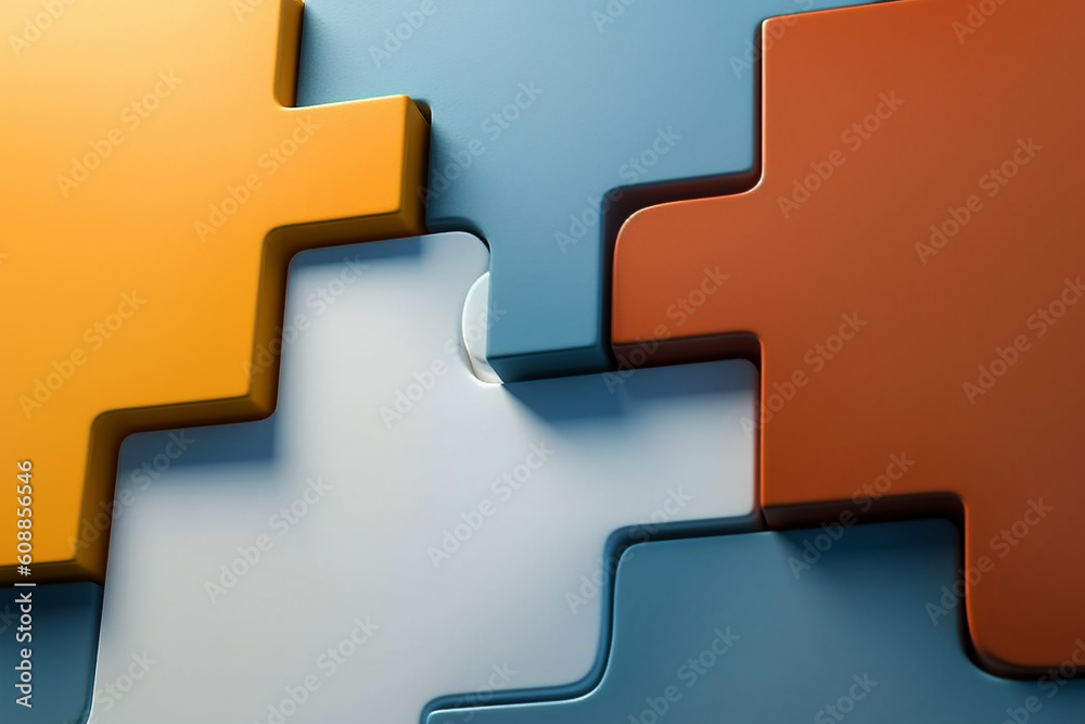 A colorful background with jigsaw puzzle pieces. Connection concept. Generative AI. A colorful background with jigsaw puzzle pieces. Connection concept. Generative AI.
