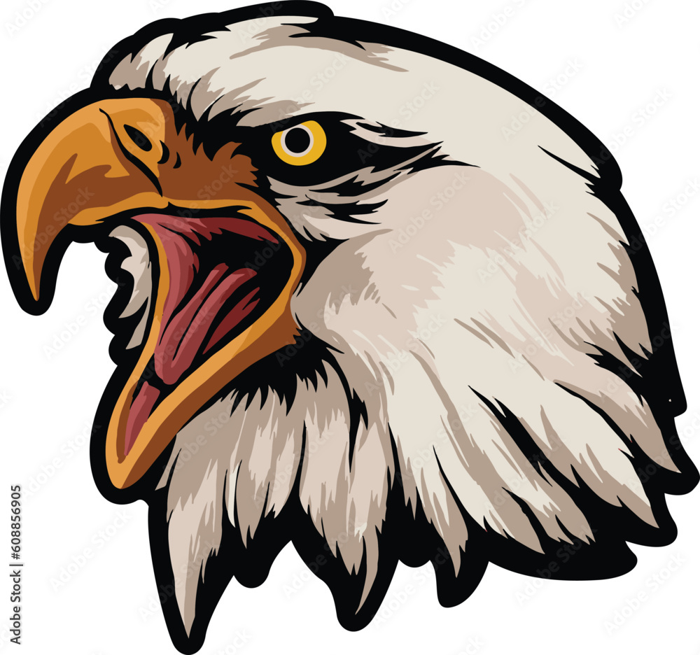 Obraz premium Eagle Face Illustration. Vector.