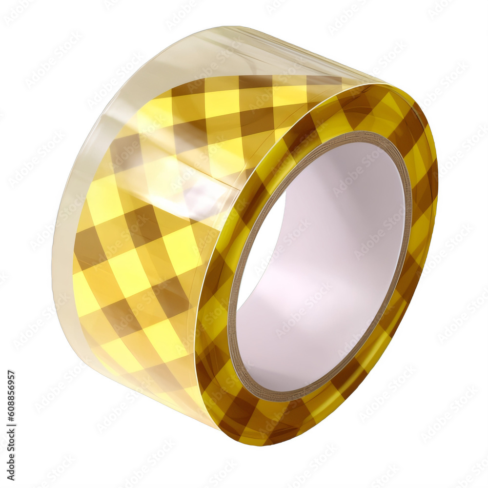 A yellow and white checkered tape on a transparent background png isolated Generative Ai A yellow and white checkered tape on a transparent background png isolated Generative Ai