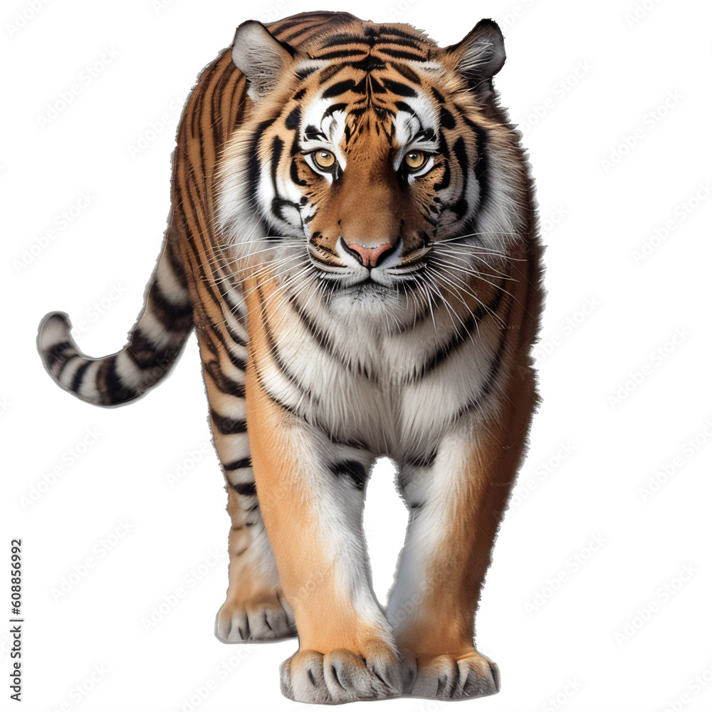 A Siberian tiger on a transparent background png isolated Generative Ai