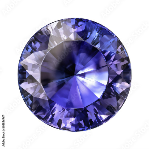 A purple tanzanite gem on a transparent background png isolated Generative Ai photo