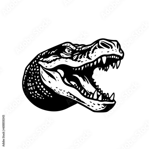 Alligator Logo Monochrome Design Style © FileSource