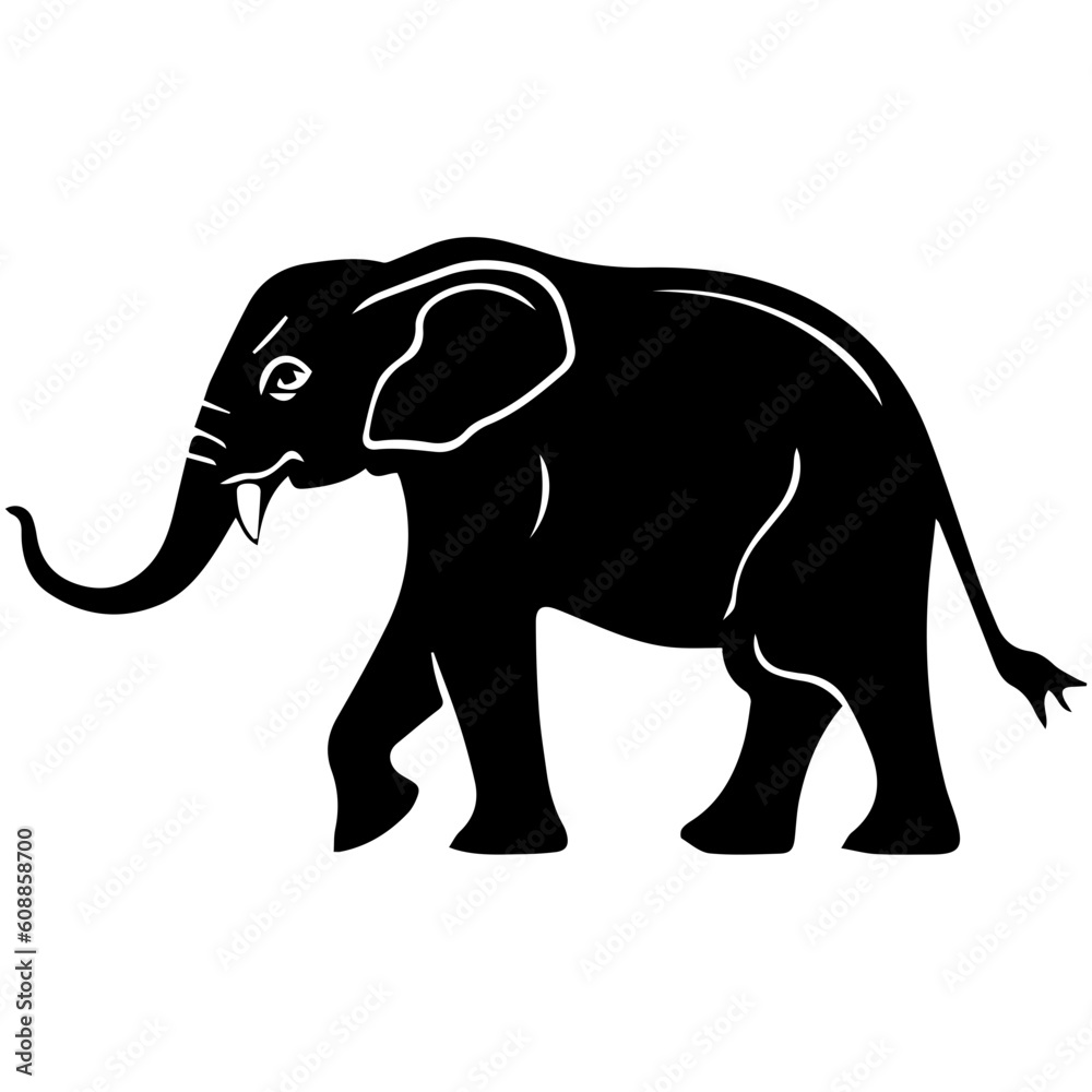 Elephant Logo Monochrome Design Style