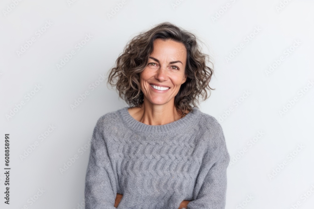 Portrait of a beautiful middle aged woman smiling at the camera. Portrait of a beautiful middle aged woman smiling at the camera.