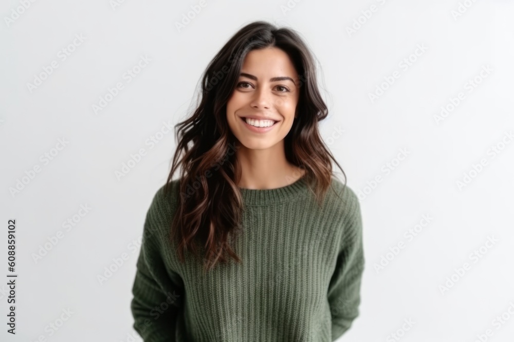 Portrait of a happy young woman smiling at camera isolated over white background Portrait of a happy young woman smiling at camera isolated over white background