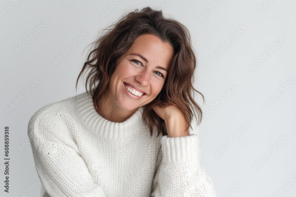 Portrait of a happy young woman smiling isolated on a white background Portrait of a happy young woman smiling isolated on a white background