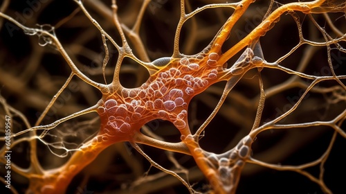Nerve cells close up  generative ai. 