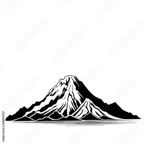 Mountain Logo Monochrome Design Style
