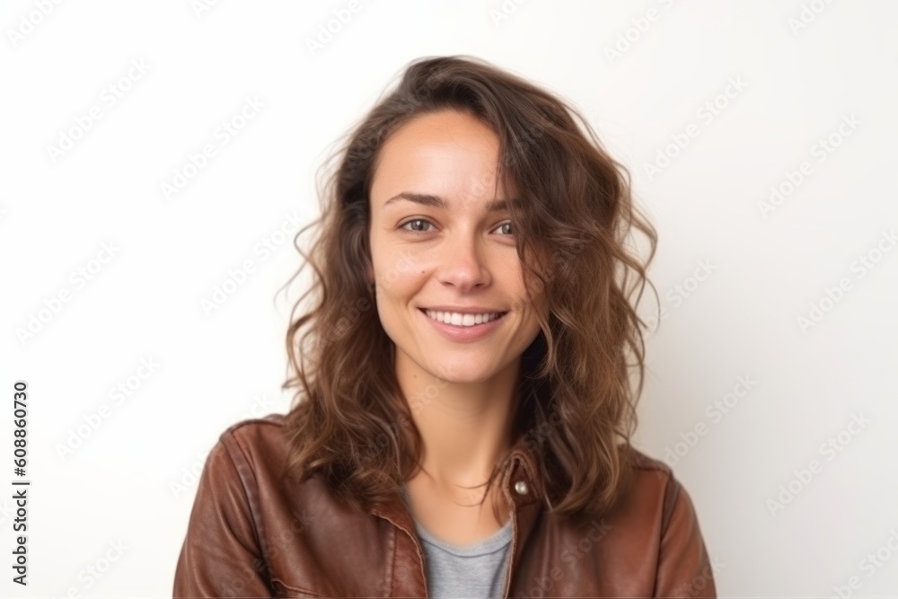 Portrait of a beautiful young woman smiling and looking at the camera Portrait of a beautiful young woman smiling and looking at the camera