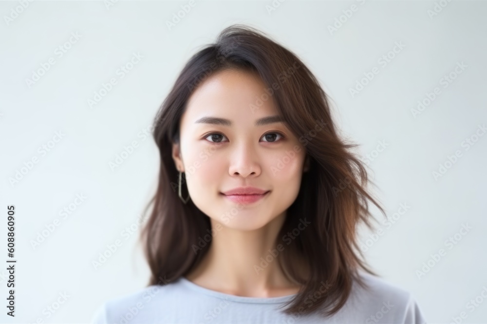 Portrait of a beautiful asian woman smiling on white background. Portrait of a beautiful asian woman smiling on white background.