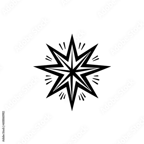 Star Logo Monochrome Design Style