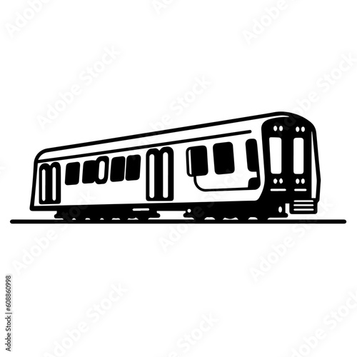 Subway Train Metro Logo Monochrome Design Style