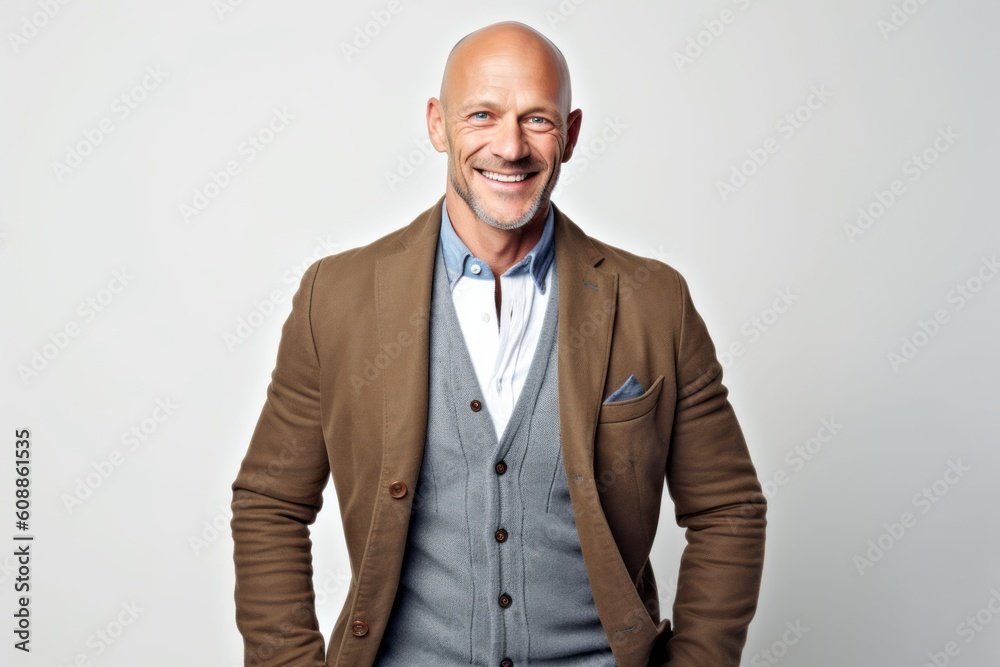 Portrait of a happy mature man smiling and looking at the camera Portrait of a happy mature man smiling and looking at the camera