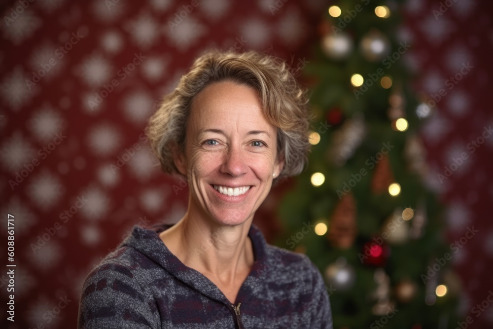 Portrait of a senior woman in front of a christmas tree Portrait of a senior woman in front of a christmas tree