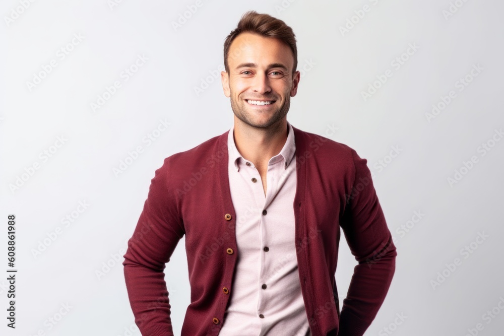 Portrait of a handsome young man smiling. Isolated white background. Portrait of a handsome young man smiling. Isolated white background.