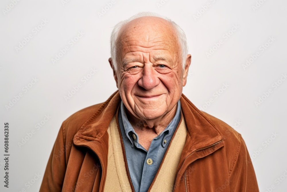 Portrait of a senior man with a smile on a white background Portrait of a senior man with a smile on a white background