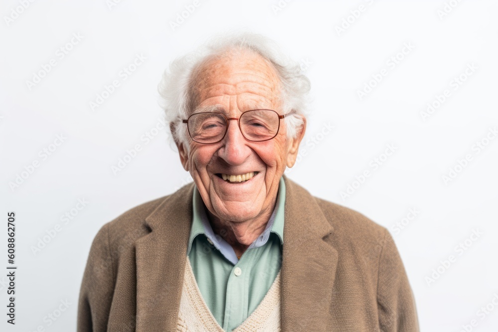 Portrait of a senior man with eyeglasses on white background Portrait of a senior man with eyeglasses on white background