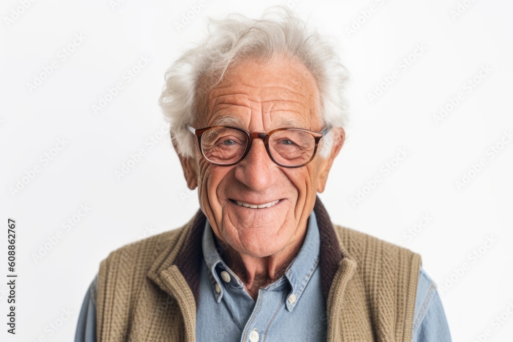Portrait of a senior man with eyeglasses on white background Portrait of a senior man with eyeglasses on white background