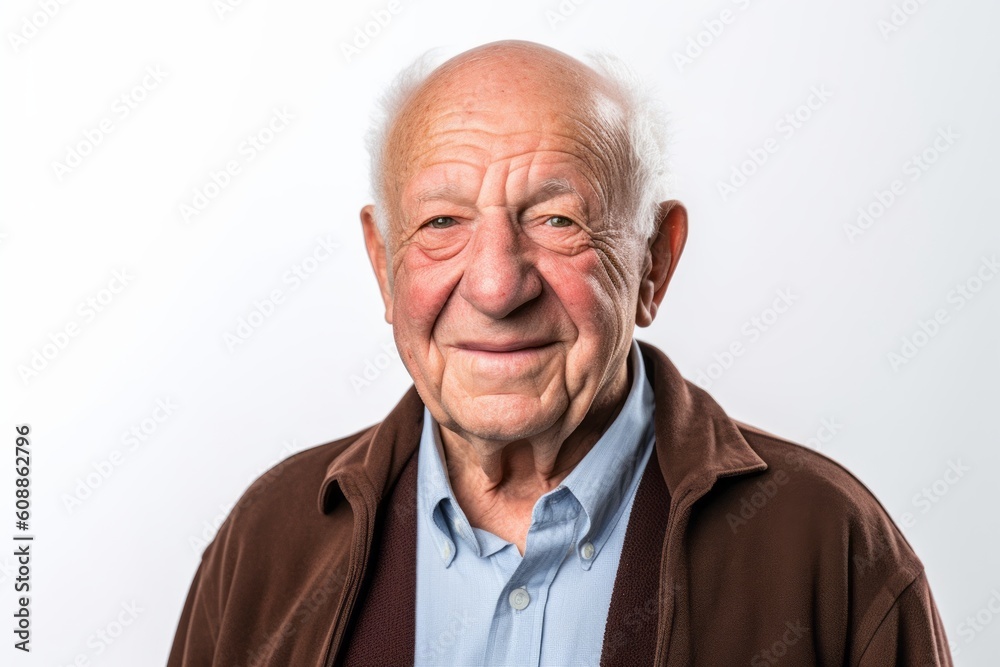 Portrait of a senior man smiling at the camera on white background Portrait of a senior man smiling at the camera on white background