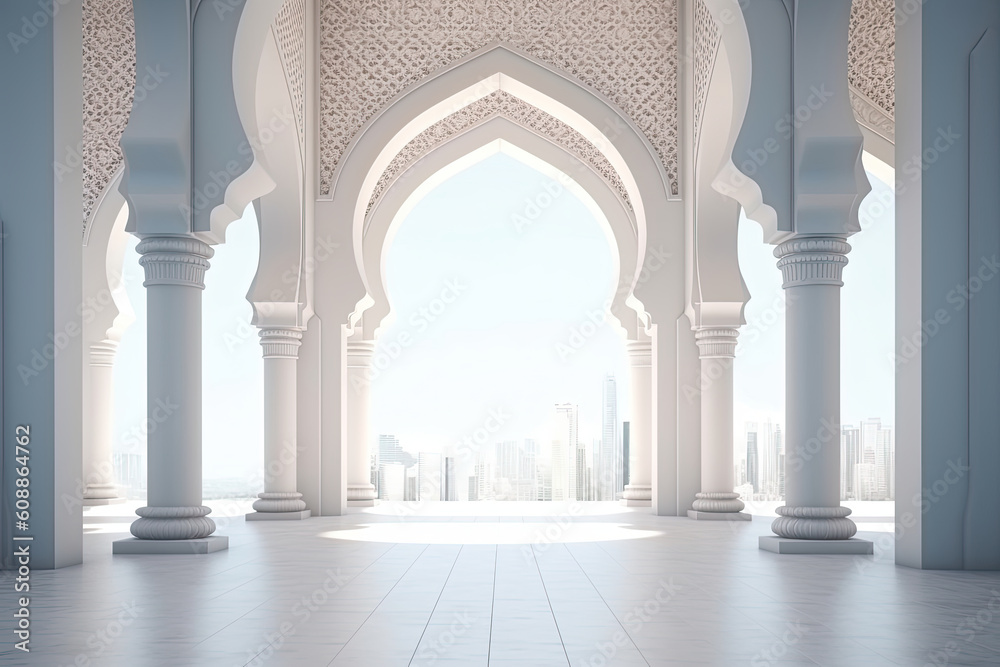 interior of a mosque. Generative AI