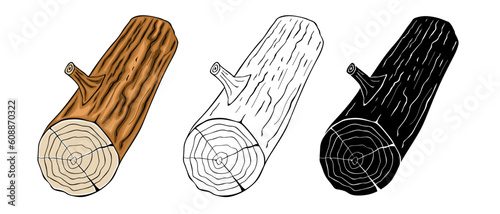 wooden log vector illustration isolated on white background
