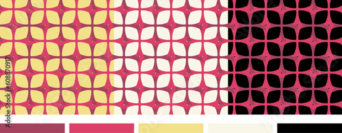 Two-Tone Pink Mesh Geometric Vector Seamless Repeating Pattern Design