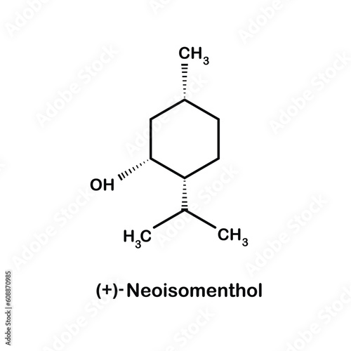 Formula of chemical structure of Menthol .Vector EPS 10. photo