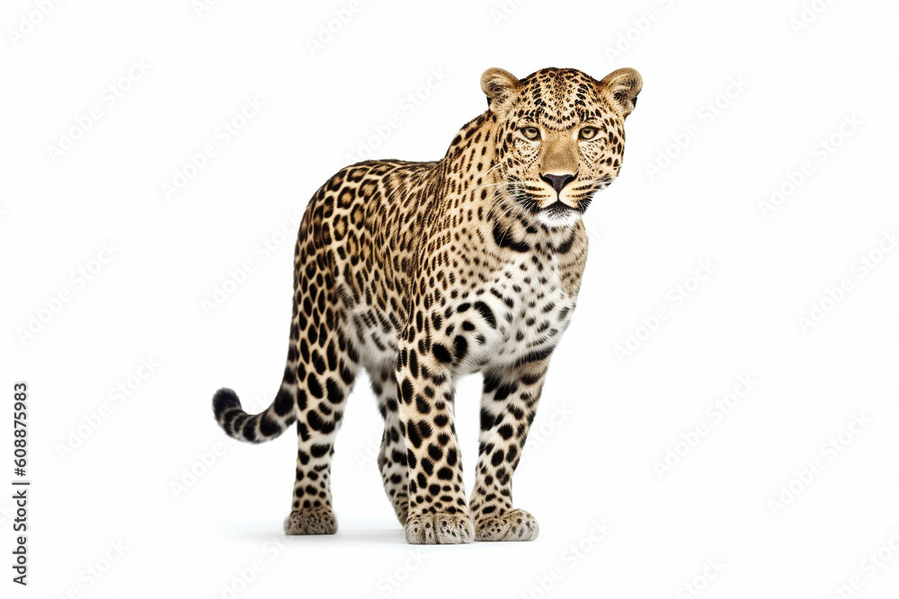 ヒョウ 白背景 AI生成画像 ジェネレーティブAI ヒョウ 白背景 AI生成画像 ジェネレーティブAI