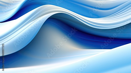 A blue and white abstract background with wavy lines. Created with Generative Ai Technology